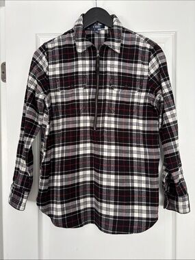 Chaps Black, White & Red Plaid Button-Down Shirt